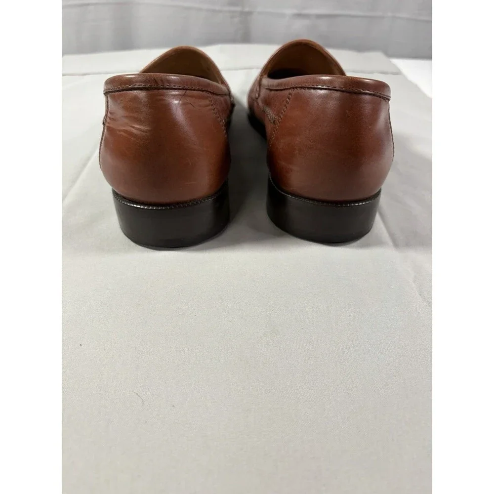 Stacy Adams Men's Brown Leather Slip-On Oxford Dress Shoes Square Toe Sz 10M
